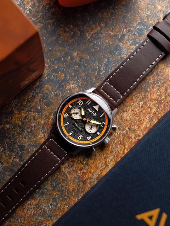 Actual product image AVI-8 AV-4088-07 Hawker Hurricane Dual-Time (Pilot watch)