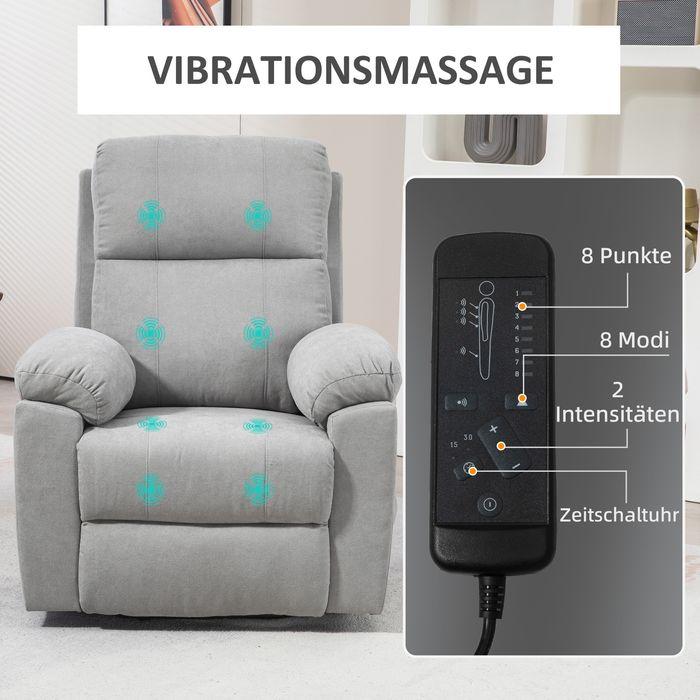 Immagine prodotto Swisshandel24 Poltrona TV elettrica stand-up aiuto reclinabile funzione telecomando poltrona massaggio look lino