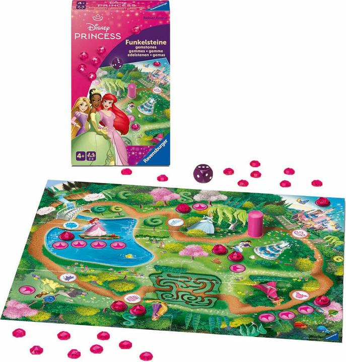 Immagine prodotto Ravensburger 24708 - Pietre scintillanti della Principessa Disney - Gioco di corsa e raccolta per 2 o 4 bambini (Spagnolo, Tedesco, Inglese, Francese, Italiano, Olandese)