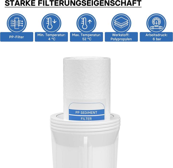 Immagine prodotto Naturewater 10Inch 254mm 5µ Filtro a sedimenti PP Depuratore d'acqua