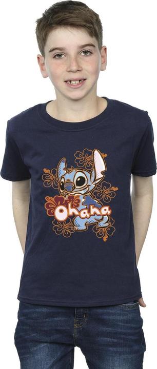 Produktbild Disney Lilo And Stitch Ohana Orange Hibiscus TShirt Jungen (152, 158)