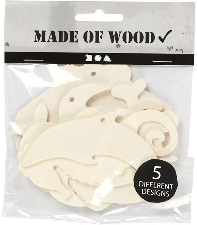 Image du produit Creativ Company Petites pièces en bois animaux de la mer 5 pièces, Nature