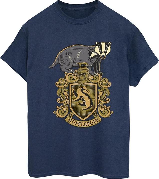 Actual product image Womens/Ladies Hufflepuff Sketch Crest Cotton Boyfriend T-Shirt (XL)