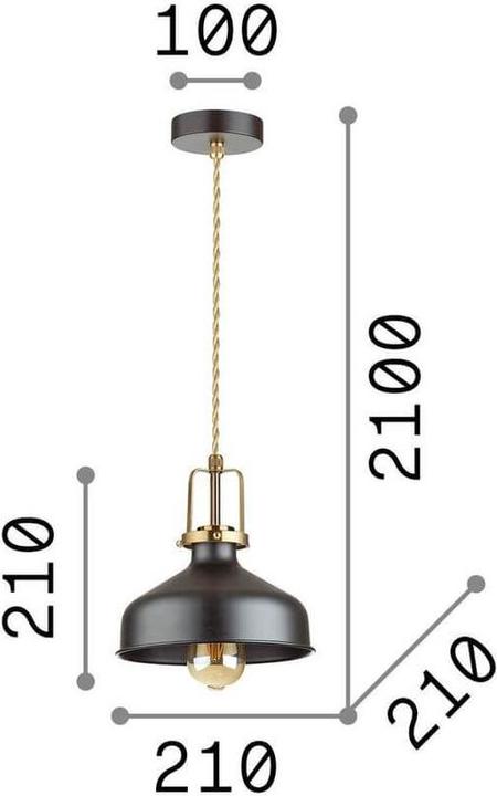 Actual product image Ideal lux ERIS pendant light E27 ⌀210mm dimmable black 249056 (E27)