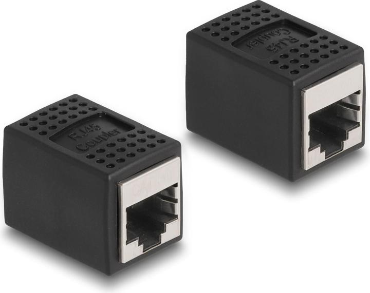 Delock Kupplung RJ45 - RJ45, Cat.6A, Schwarz 1 Stück (Netzwerk Kupplung)