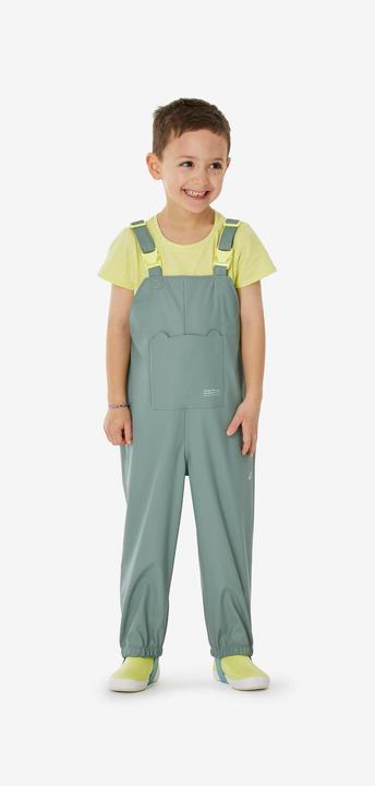 Actual product image Quechua Regenhose Latzhose Kinder wasserdicht Wandern - MH900 grün (2)