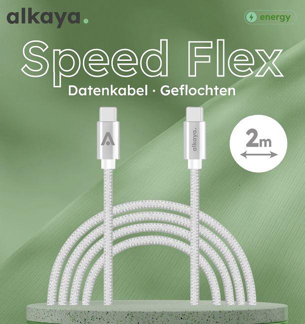Productafbeelding Alkaya Speed Flex Kabel USB-C zu USB-C 2 m schwarz (2 m, 60 W)