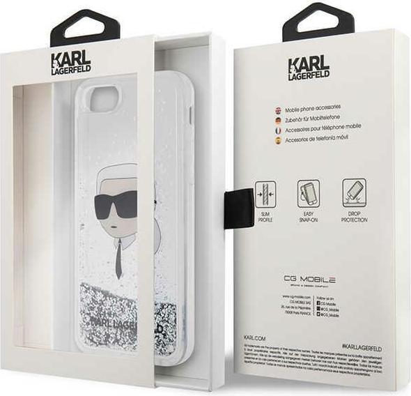 Image du produit Karl Lagerfeld KLHCI8LNKHCH iPhone 7/8/ SE 2020/2022 argent/argent hardcase paillettes Karl Head (Apple iPhone 7, Apple iPhone 8, Apple iPhone SE)