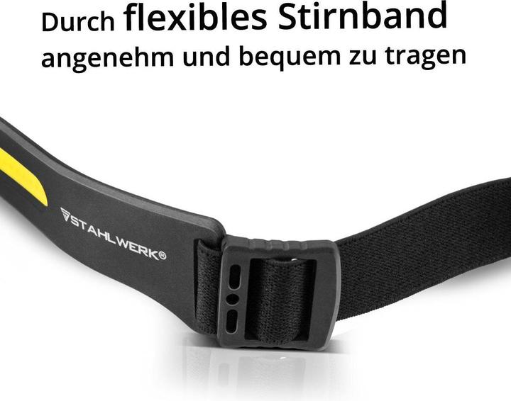 Produktbild Stahlwerk LED Stirnlampe ALS-350 ST mit integriertem Akku 5 Licht-Modi (350 lm)