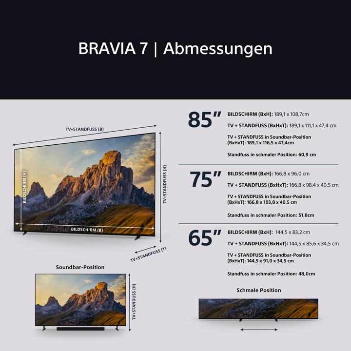Immagine prodotto Sony K-65XR70AEP (65", Bravia 7, Mini-LED, 4K, 2024)