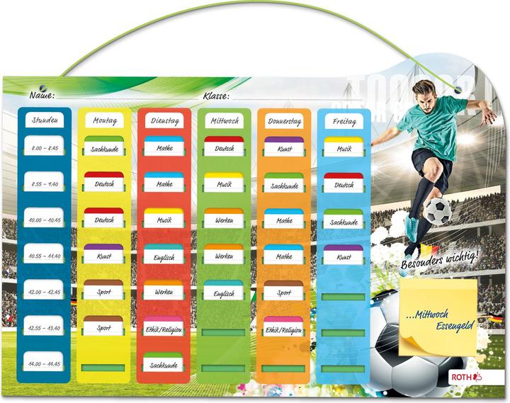 Magni ROTH Klipp&Klar Stundenplan Steck Fix - Fussballer, A3 - ideal für Fussball-Fans in der Grundschule (A3)