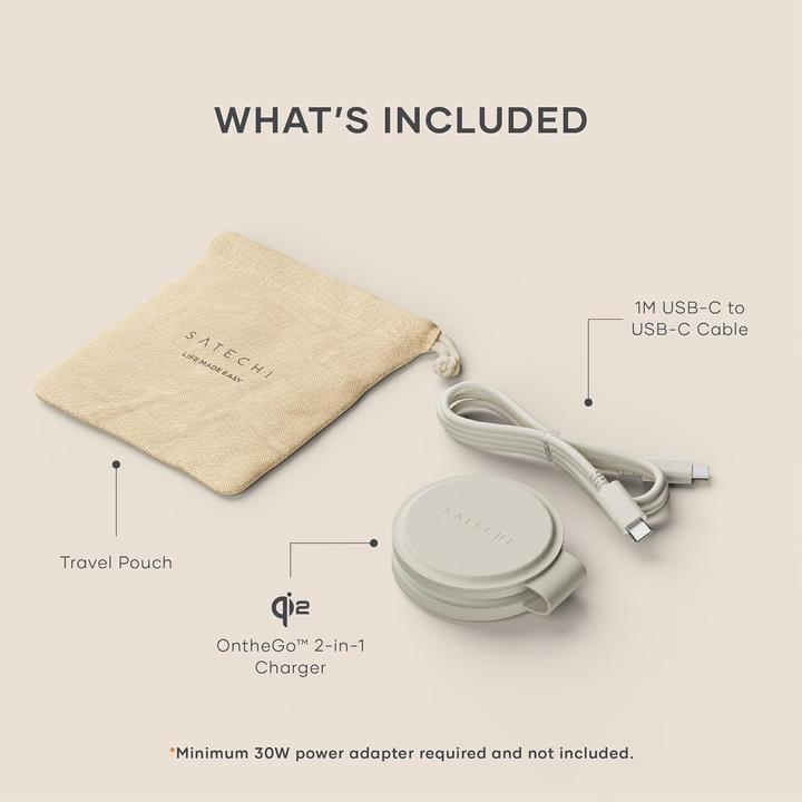 Produktbild Satechi OntheGo 2-in-1 Wireless Charger mit Qi2 (15 W)