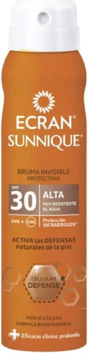 Actual product image Ecran SUNNIQUE proteción aerosol vapo SPF30 75 ml (Sun spray, SPF 30, 75 ml)