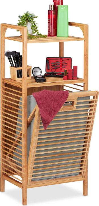 Relaxdays Bathroom Shelf with Hamper (40 x 30 x 95 cm)