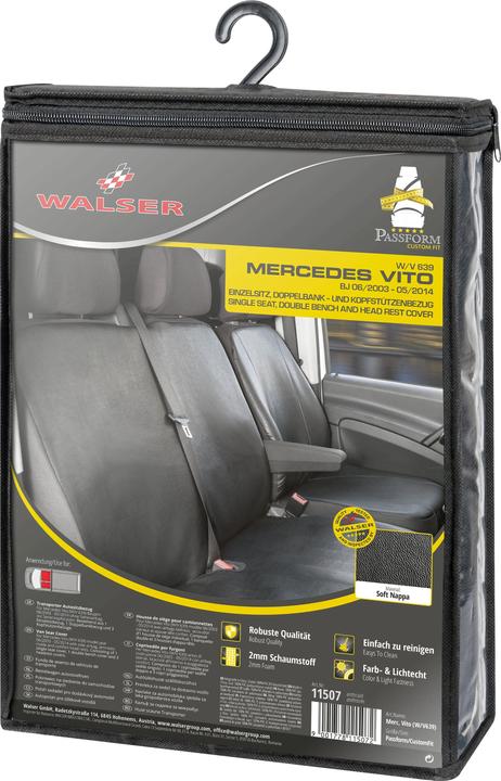 Produktbild Walser Sitzbezüge für Mercedes Viano und Vito W639 für ES mit Armlehne und Doppelbank BJ 06/2003 - 2013