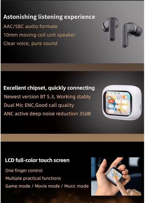 Produktbild MU Classic K99 Series TWS Kopfhörer mit Farb Display Ladecase (4 h, Kabellos)