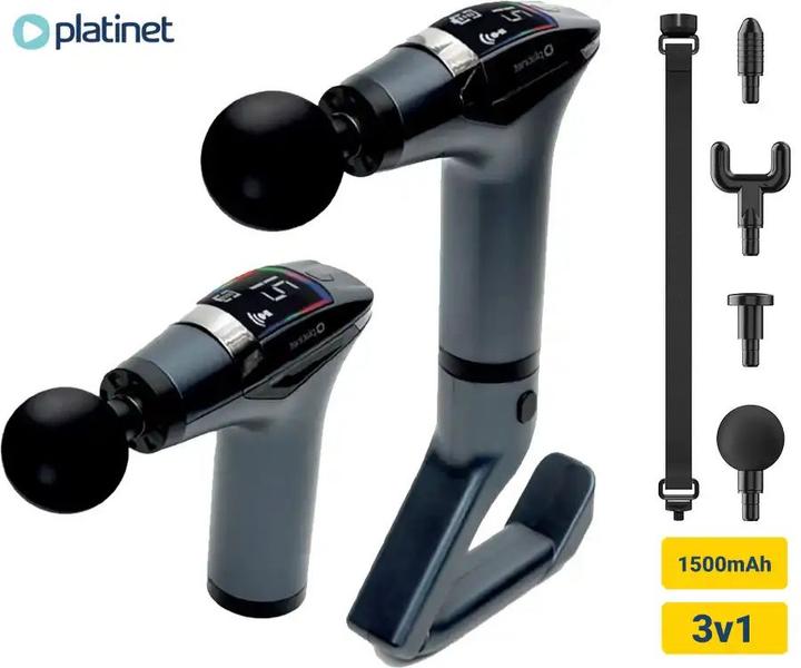 Actual product image Platinet Massage Gun Pro 1500mAh Silver