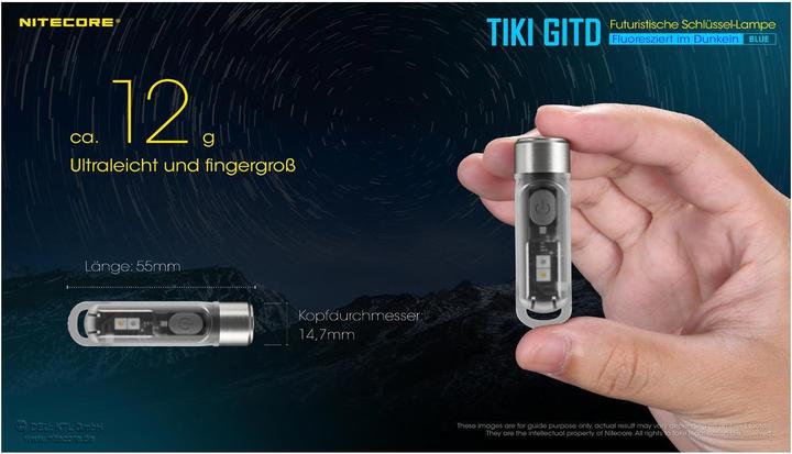 Actual product image Nitecore Tiki Gitd (5.50 cm, 300 lm)