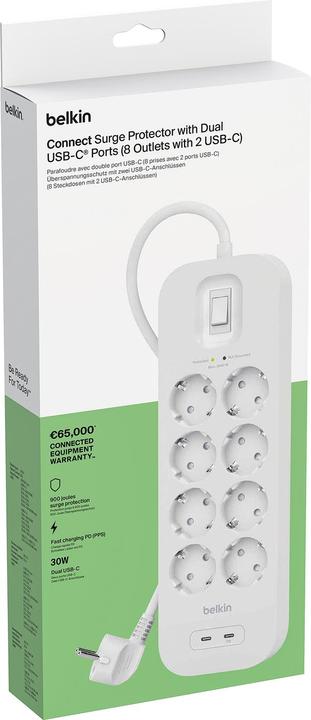 Produktbild Belkin Surgemaster Überspannungsschutz (8 x, BS 1363, 2 m)