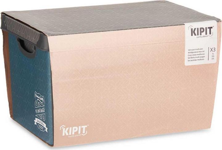 Actual product image Kipit set 3 pieces plastic boxes Vintage (22 l)