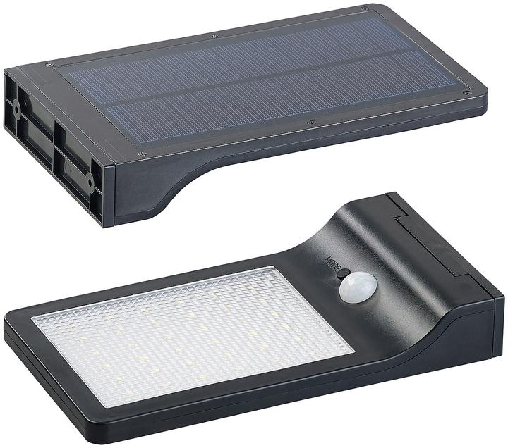 Lunartec Solar-LED-Wandleuchte mit PIR-Sensor & Nachtlicht
