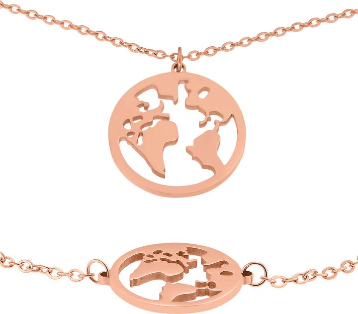 Immagine prodotto Heideman Set Mappa del mondo color argento (100% acciaio inossidabile)