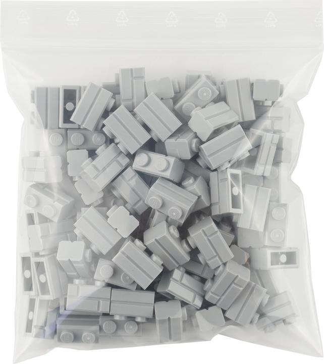 Actual product image LEGO 1x2 Bricks Light grey - 100 pieces - Light bluish grey 98283 (98283, LEGO Accessories)