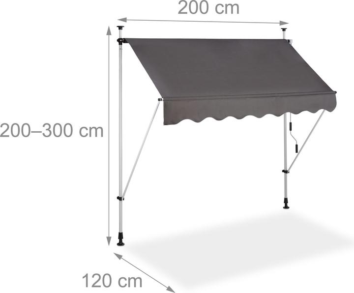 Produktbild Relaxdays Klemmmarkise (2 m)