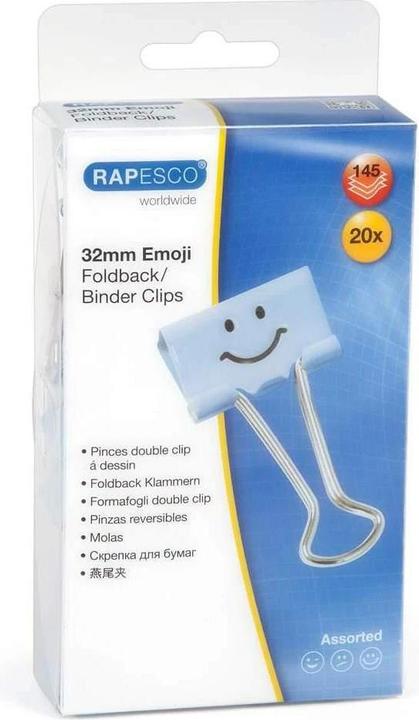 Actual product image Rapesco 32mm emoji mounting clips (20 x)