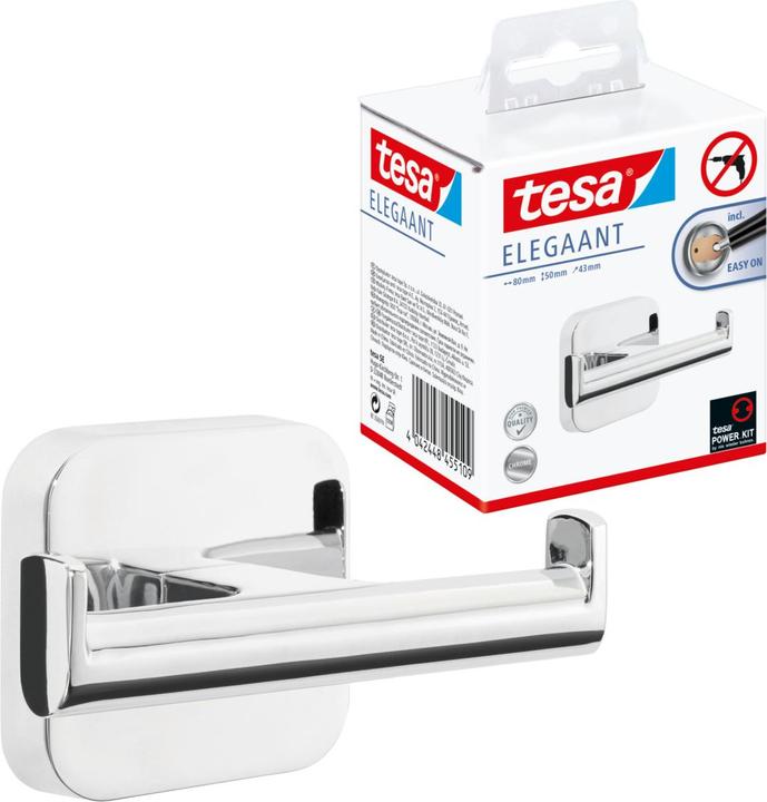 Produktbild tesa ELEGAANT Bademantelhaken inkl. Klebelösung ohne Bohren