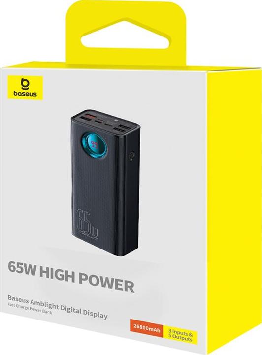 Produktbild Baseus Amblight Digital Display, 26800mAh, 65W, QC + PD, Schwarz (26800 mAh, 65 W)