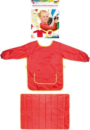 Immagine prodotto Idena Set di grembiule e tappetino per dipingere, rosso