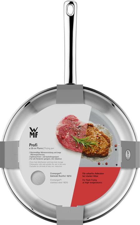 Produktbild WMF Edelstahlpfanne Bratpfanne 24cm Pfanne Induktion Profi unbeschichtet (24 cm, Bratpfanne, Edelstahl)