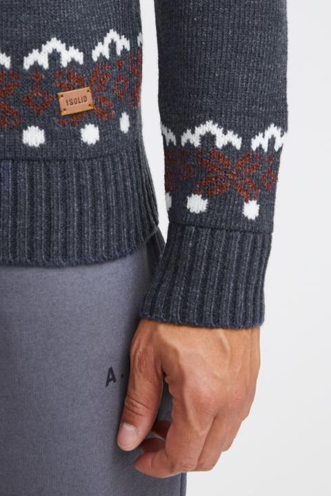 Actual product image Solid Norwig Men's Jumper Chunky Knit Pullover With Crew Neck (M)