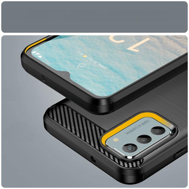 Produktbild Cover-Discount Nokia G22 - Metall Carbon Look Hülle schwarz (Nokia G22)