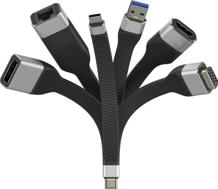 Actual product image Techly Short flat rate USB-C Male to RJ45 (USB-C, USB, RJ45 (1x))