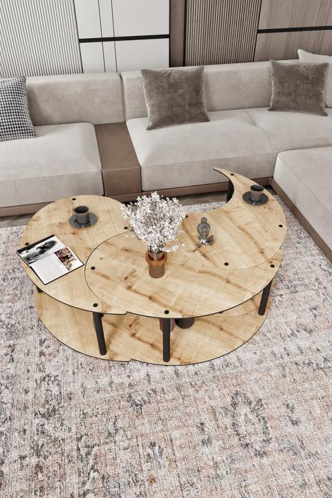 Actual product image Hanah Home Yin Yang Coffee Table 3 Set (70 x 38 x 70 cm)