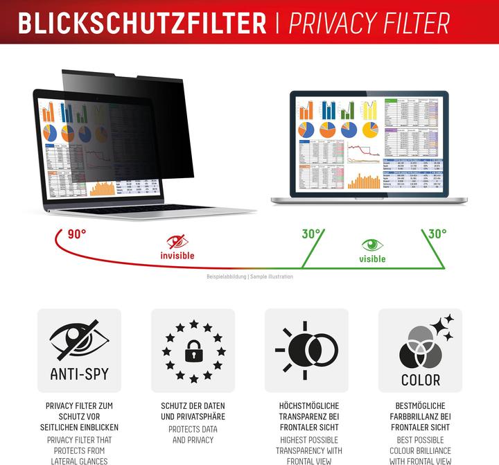 Actual product image Displex Privacy Safe, Laptop Blickschutzfilter (12.50", 3 : 2)