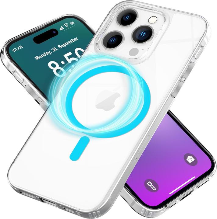 Immagine prodotto Nalia Custodia rigida trasparente, l'anello MagSafe si illumina al buio (Apple iPhone 16 Pro)