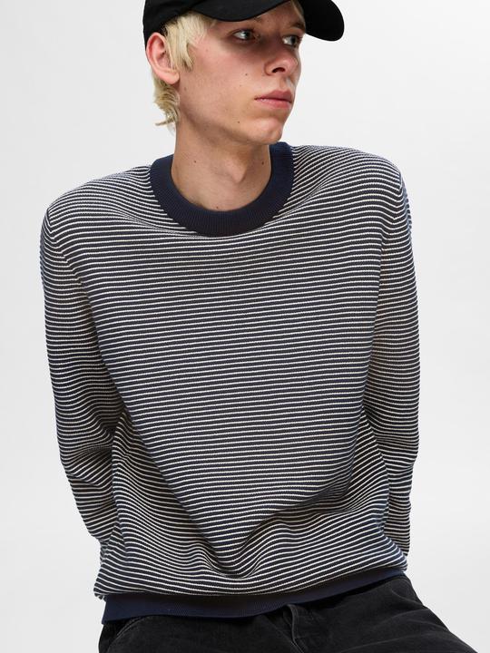 Produktbild Selected Homme Slhjake Ls Knit Struc Stripe Crew Neck (M)