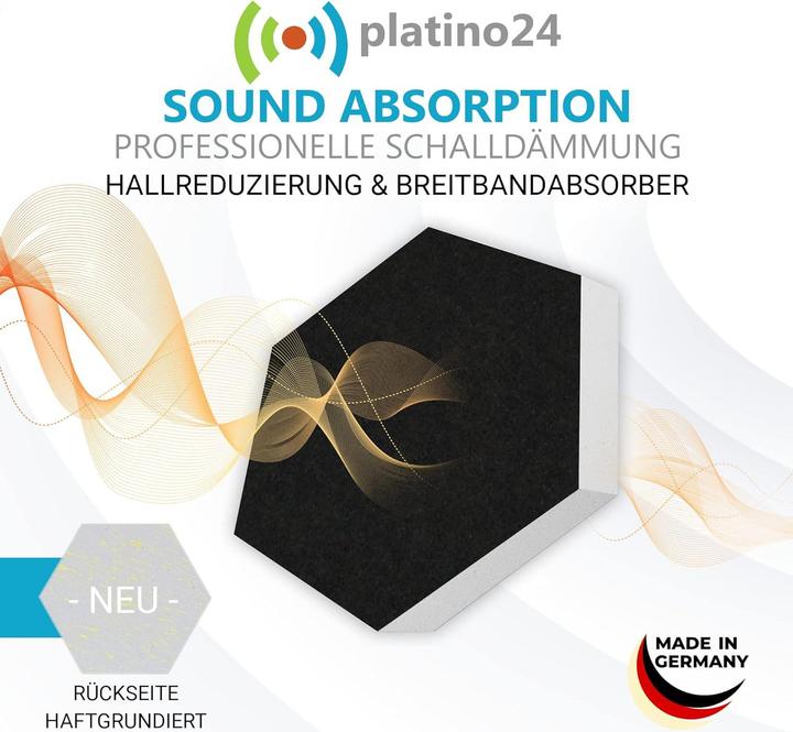 Produktbild Platino24 Schallabsorber Schwarz (6 Stk.)