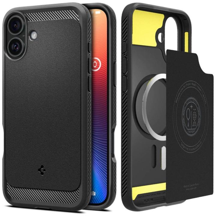 Actual product image Spigen Rugged Armor Mag Magsafe case for iPhone 16 Plus 6,7" matte black (Apple iPhone 16 Plus)