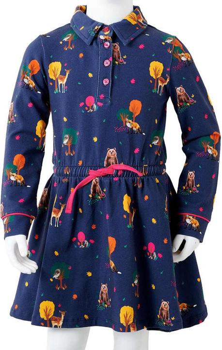 Immagine prodotto VidaXL Abito da bambino con maniche lunghe e coulisse blu navy (92)