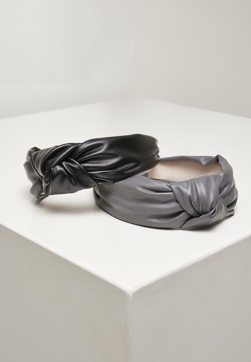 Urban Classics Alice Band Imitation Leather Knot 2-Pack