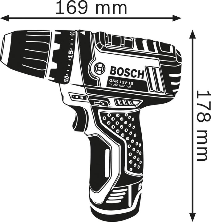 Actual product image Bosch Professional GSR 12V-15 Professional (Rechargeable battery operated)