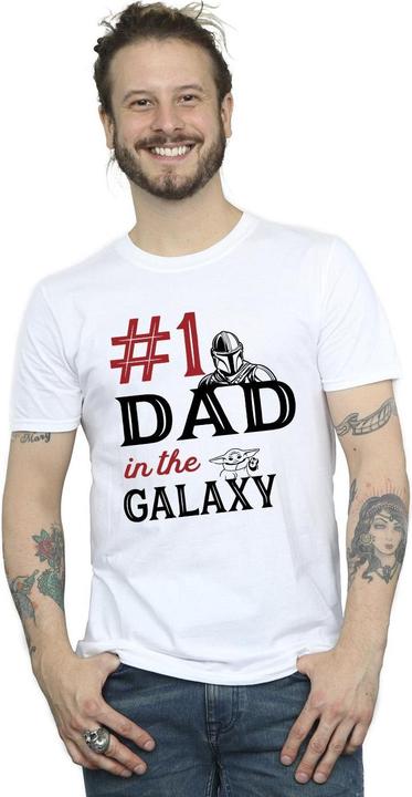 Actual product image Star Wars Mens Mandalorian Number One Dad T-Shirt (S)