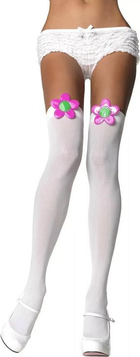 Produktbild Leg Avenue Weisse Overknees mit 70er Jahre Blüten - Fasching