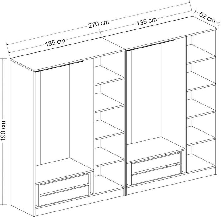 Immagine prodotto Hanah Home Kaley (270 x 52 x 190 cm)