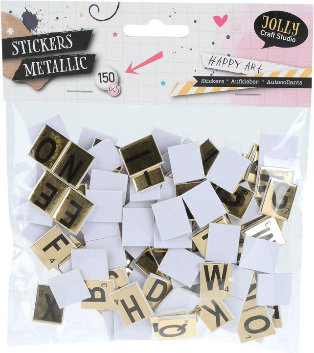 Immagine prodotto Jolly Craft Studio Adesivo EVA lettere metalliche, 150 pezzi