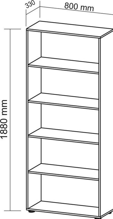 Actual product image Hammerbacher Basic (80 x 33 x 188 cm)